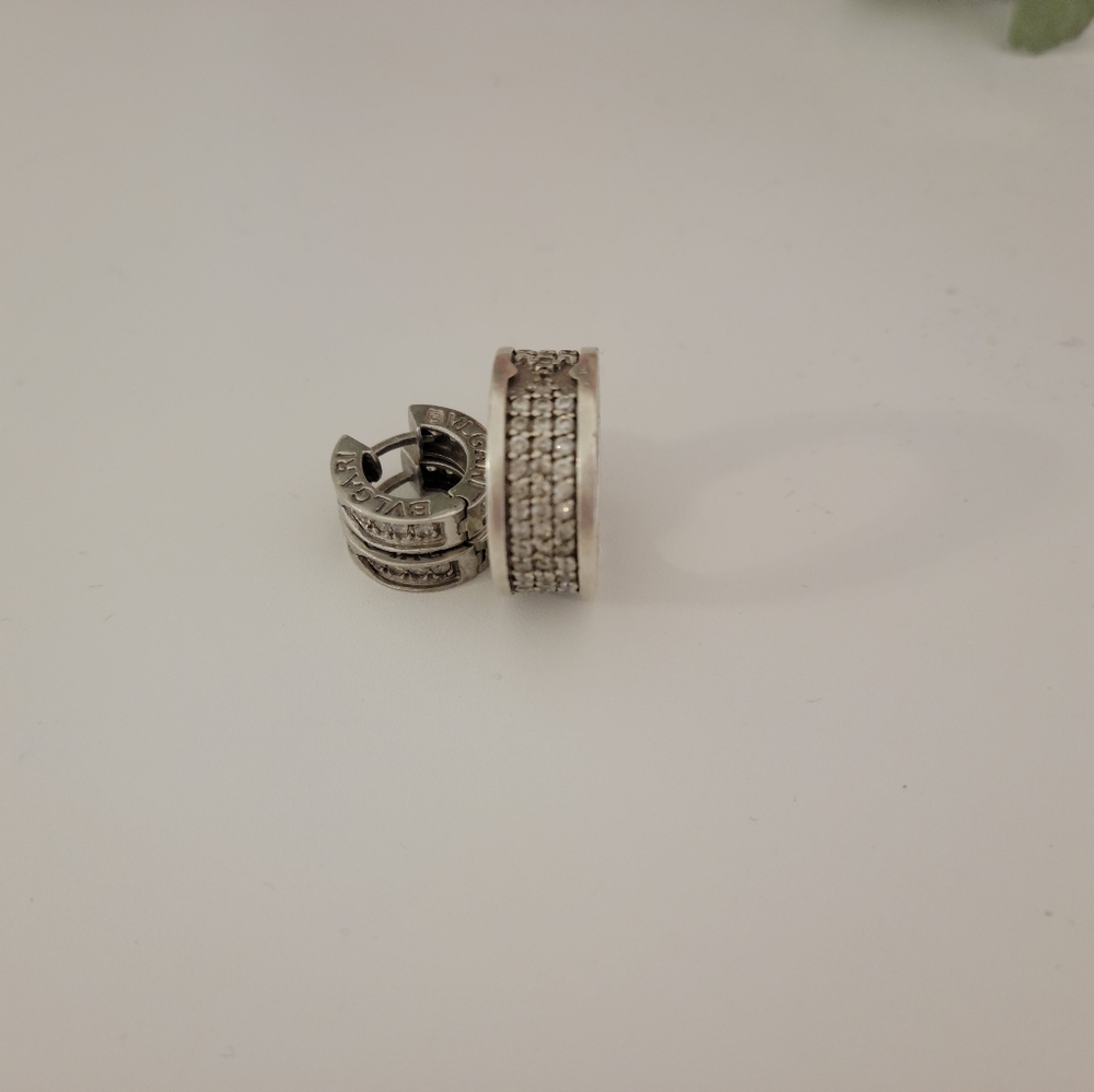 Bvlgari silver chunky earrings and a ring - Picture 2 of 3